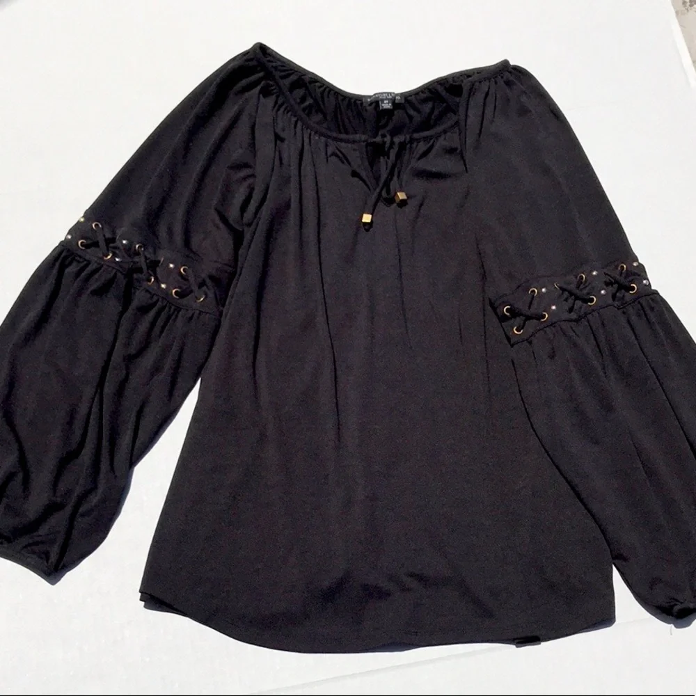 Signature Studio Blouse (2X) Dark Black - Picture 3 of 4